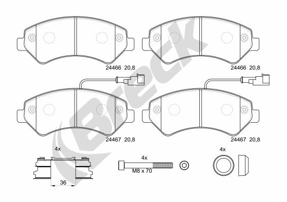 Brake Pad Set, disc brake - 24467 00 653 20 BRECK